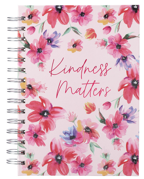 Pink Cosmos Kindness Matters Large Wirebound Journal